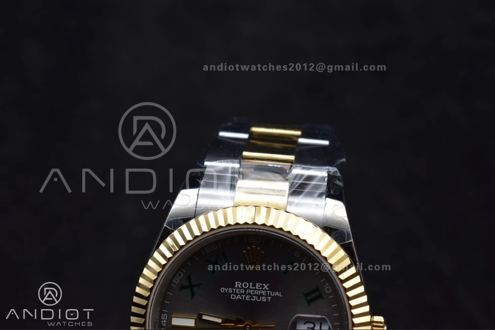DateJust 41 126333 SS YG GMF 1:1 Best Edition 904L Steel Gray Green Roman Dial on SS YG Oyster Bracelet A Efficient 614
