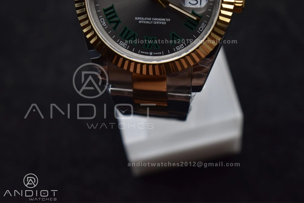 DateJust 41 126333 SS YG GMF 1:1 Best Edition 904L Steel Gray Green Roman Dial on SS YG Oyster Bracelet A Efficient 614