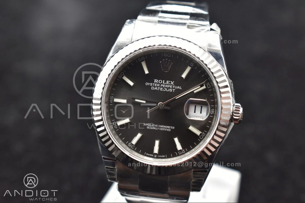 DateJust 41 126334 904L SS VSF 1:1 Best Edition Grey Dial on Oyster Bracelet VS QuickDry 624