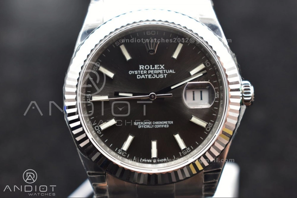 DateJust 41 126334 904L SS VSF 1:1 Best Edition Grey Dial on Oyster Bracelet VS QuickDry 624
