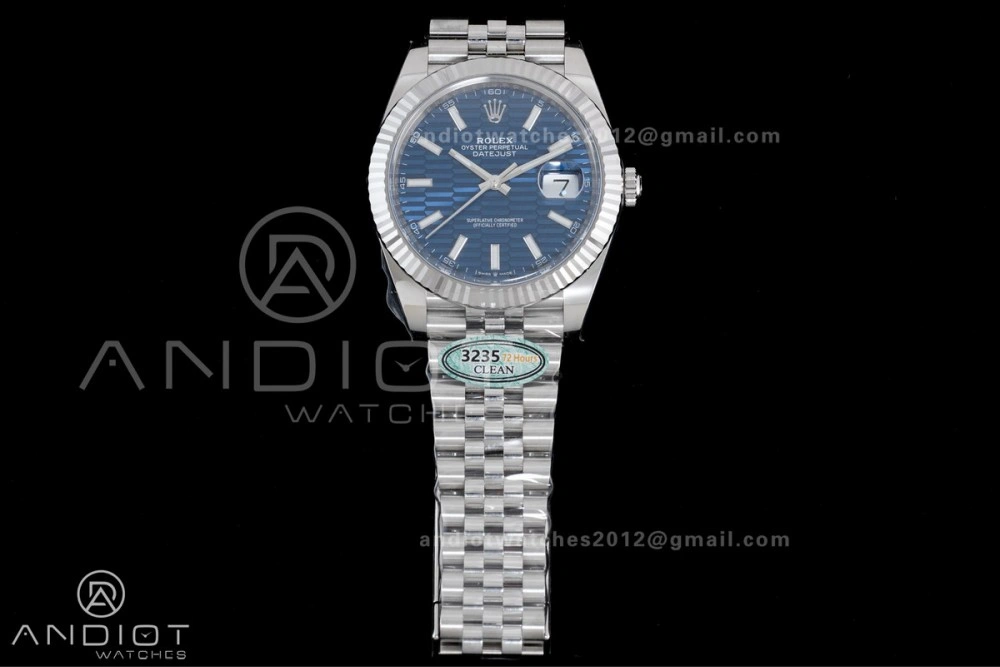 TravelReady DateJust 41 126334 Clean 1:1 Best Edition 904L Steel Blue Textured Dial on Jubilee Bracelet SH 628