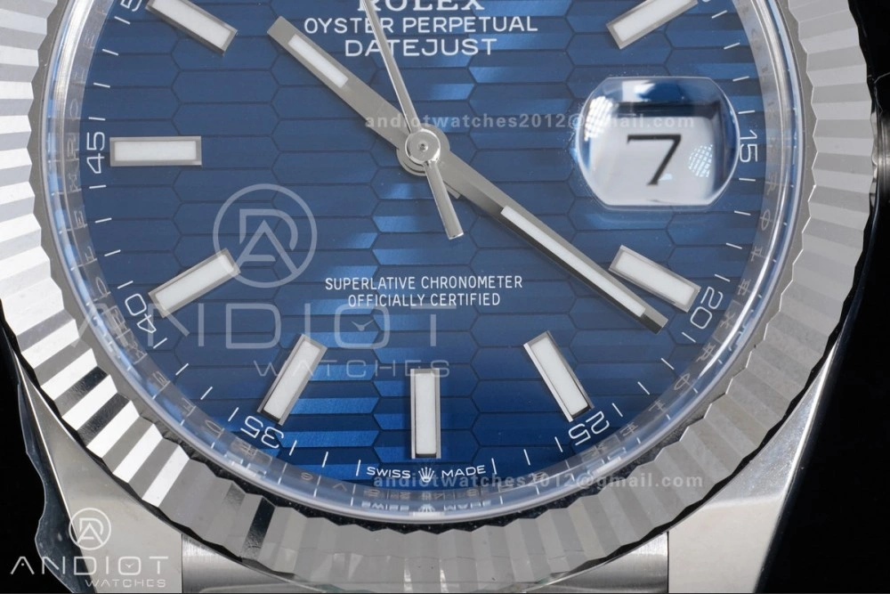 TravelReady DateJust 41 126334 Clean 1:1 Best Edition 904L Steel Blue Textured Dial on Jubilee Bracelet SH 628