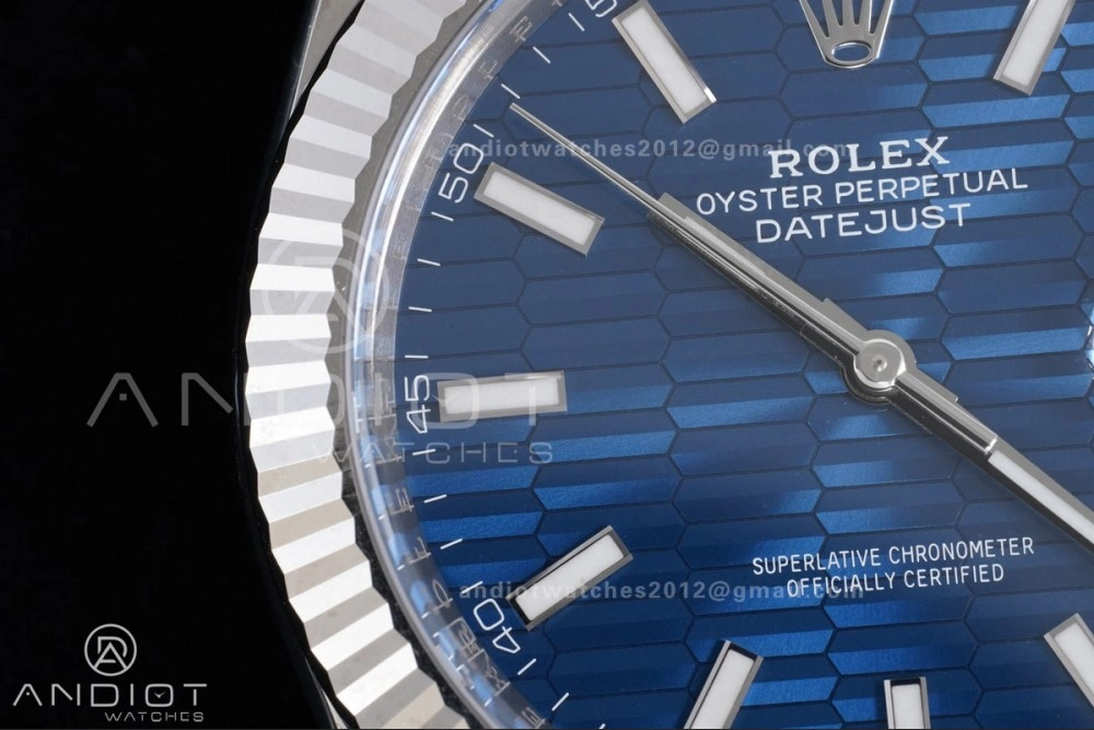 TravelReady DateJust 41 126334 Clean 1:1 Best Edition 904L Steel Blue Textured Dial on Jubilee Bracelet SH 628
