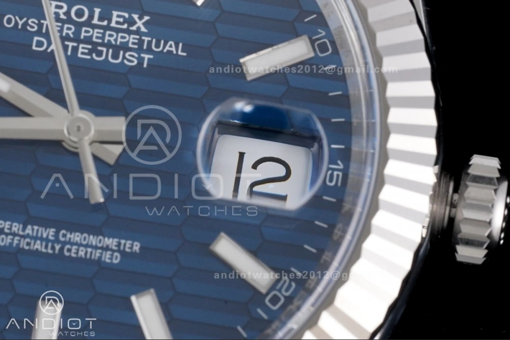 TravelReady DateJust 41 126334 Clean 1:1 Best Edition 904L Steel Blue Textured Dial on Jubilee Bracelet SH 628