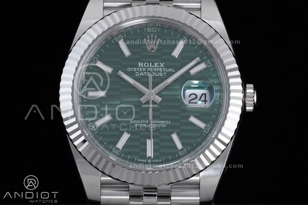 SmartChoice DateJust 41 126334 Clean 1:1 Best Edition 904L Steel Green Textured Dial on Jubilee Bracelet SH 629