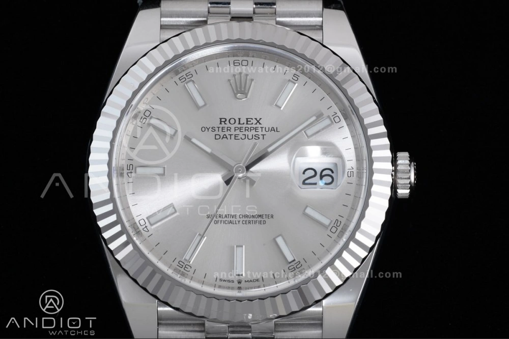 DateJust 41 126334 Clean 1:1 Best Edition 904L Steel Silver Stick Dial on Jubilee Bracelet SH Premium 625