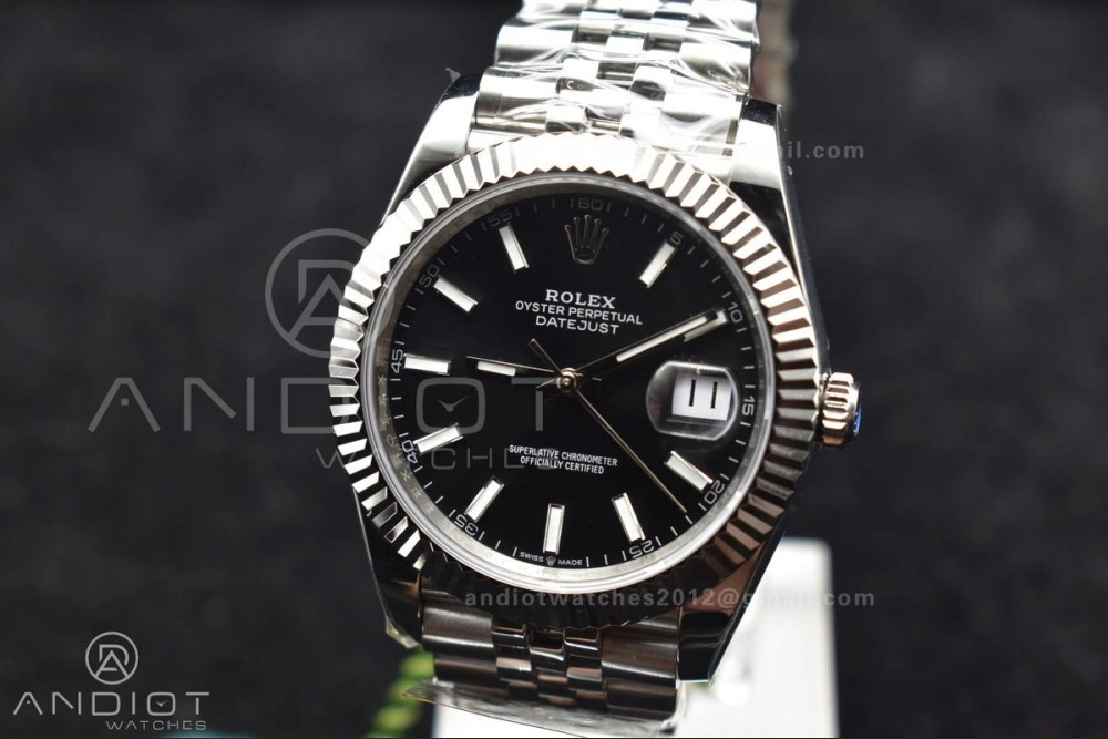 OdorResistant DateJust 41 126334 DIWF 1:1 Best Edition 904L Steel Black Stick Dial on Jubilee Bracelet SA 633
