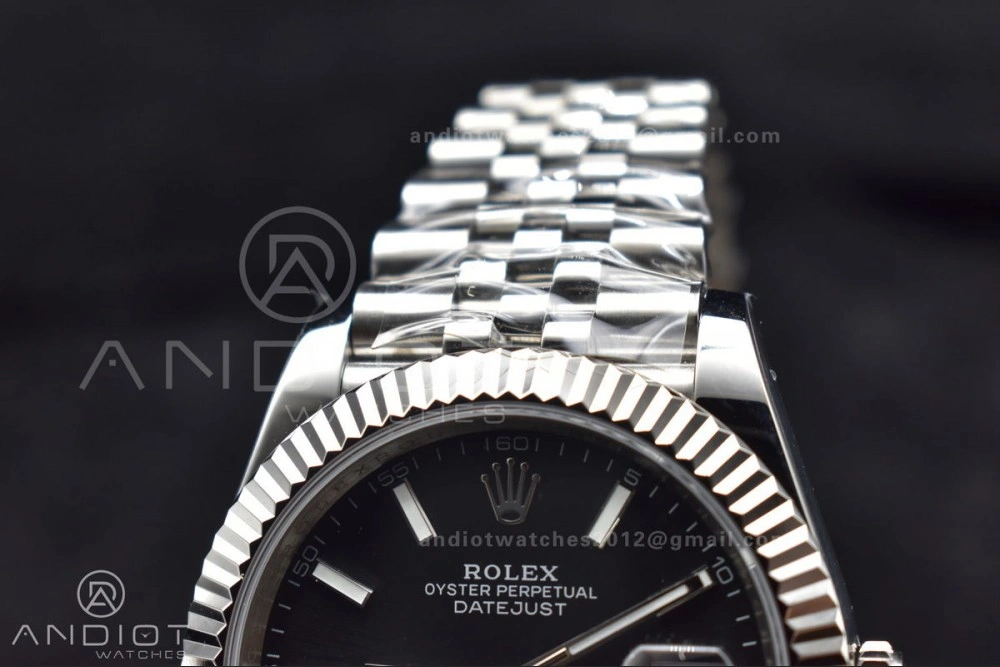 OdorResistant DateJust 41 126334 DIWF 1:1 Best Edition 904L Steel Black Stick Dial on Jubilee Bracelet SA 633