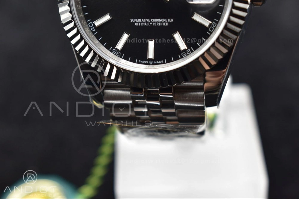 OdorResistant DateJust 41 126334 DIWF 1:1 Best Edition 904L Steel Black Stick Dial on Jubilee Bracelet SA 633