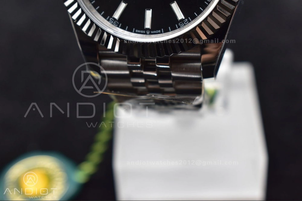 OdorResistant DateJust 41 126334 DIWF 1:1 Best Edition 904L Steel Black Stick Dial on Jubilee Bracelet SA 633