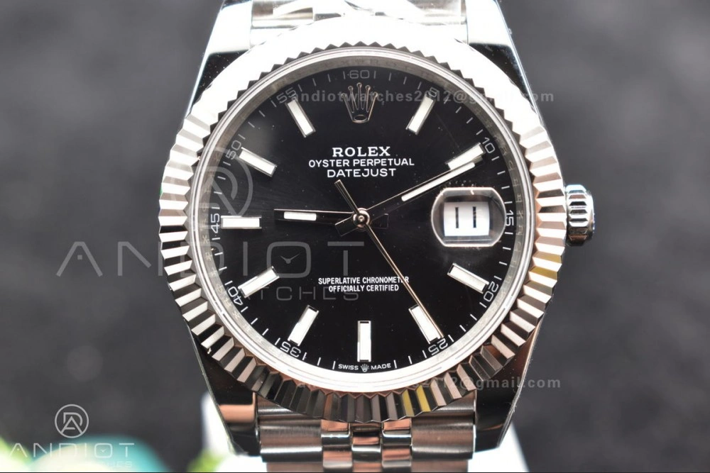OdorResistant DateJust 41 126334 DIWF 1:1 Best Edition 904L Steel Black Stick Dial on Jubilee Bracelet SA 633