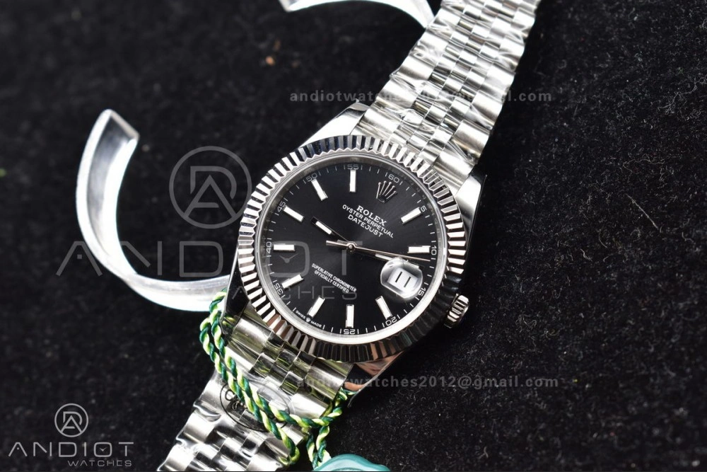 OdorResistant DateJust 41 126334 DIWF 1:1 Best Edition 904L Steel Black Stick Dial on Jubilee Bracelet SA 633