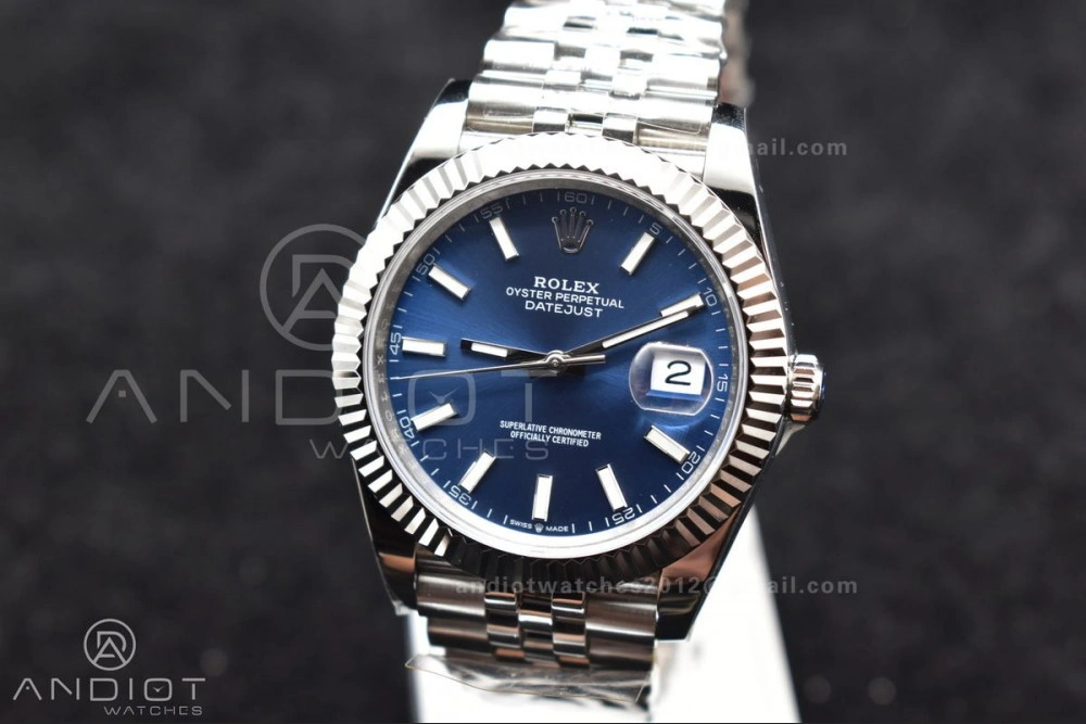 DateJust 41 126334 DIWF 1:1 Best Edition 904L Steel Blue Stick Dial on Jubilee Bracelet SA SportInspired 631