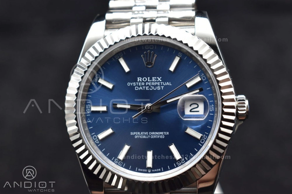 DateJust 41 126334 DIWF 1:1 Best Edition 904L Steel Blue Stick Dial on Jubilee Bracelet SA SportInspired 631