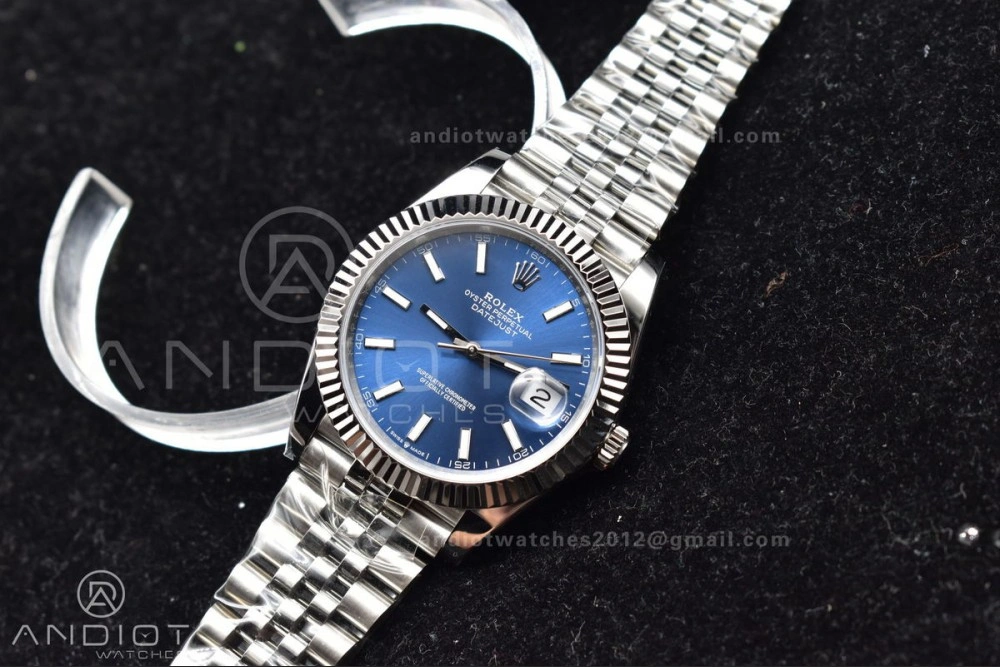 DateJust 41 126334 DIWF 1:1 Best Edition 904L Steel Blue Stick Dial on Jubilee Bracelet SA SportInspired 631