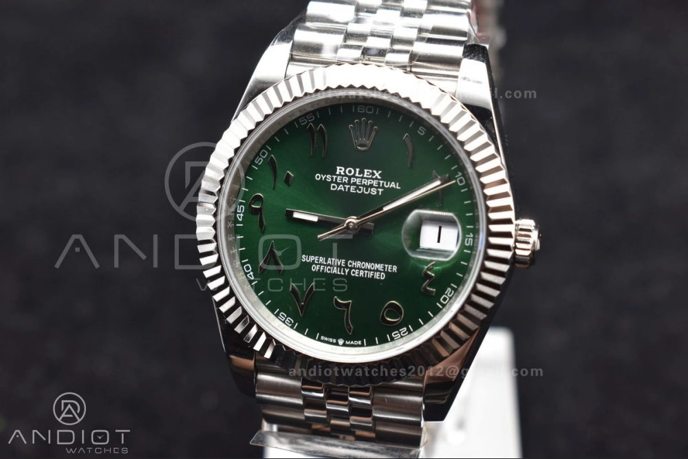 DateJust 41 126334 DIWF 1:1 Best Edition 904L Steel Green Dial Arabic Marker on Jubilee Bracelet SA GoodFit 638