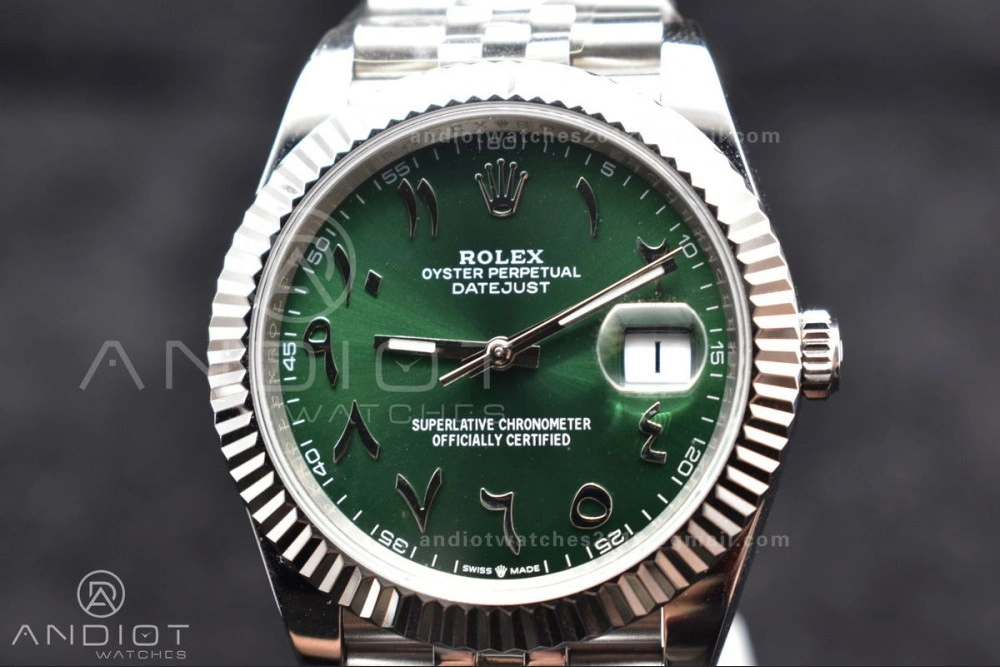 DateJust 41 126334 DIWF 1:1 Best Edition 904L Steel Green Dial Arabic Marker on Jubilee Bracelet SA GoodFit 638