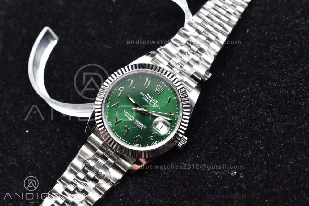DateJust 41 126334 DIWF 1:1 Best Edition 904L Steel Green Dial Arabic Marker on Jubilee Bracelet SA GoodFit 638