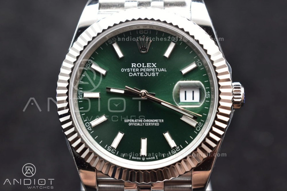 DateJust 41 126334 DIWF 1:1 Best Edition 904L Steel Green Sundust Dial on Jubilee Bracelet SA ComfortFit 635