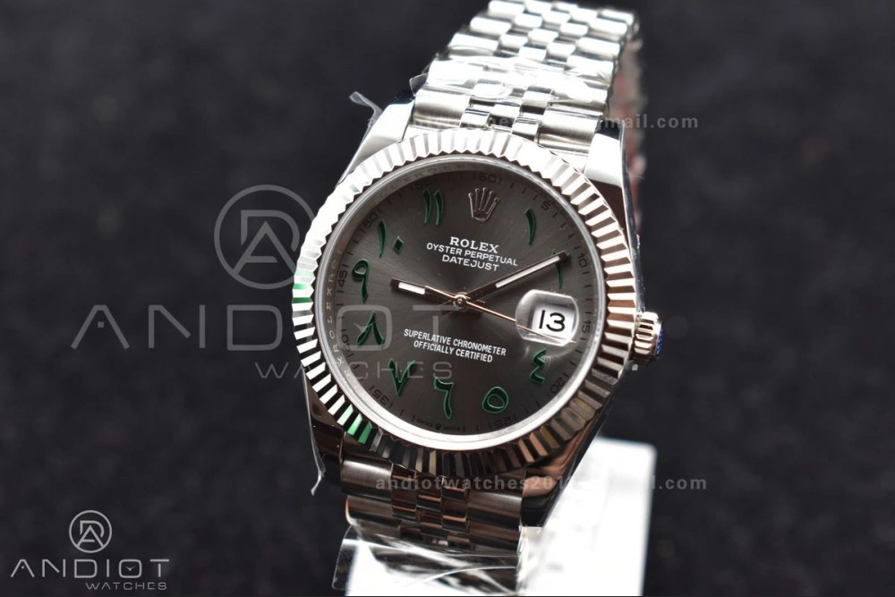 TechFriendly DateJust 41 126334 DIWF 1:1 Best Edition 904L Steel Grey Dial Arabic Marker on Jubilee Bracelet SA 632