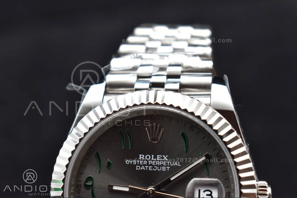 TechFriendly DateJust 41 126334 DIWF 1:1 Best Edition 904L Steel Grey Dial Arabic Marker on Jubilee Bracelet SA 632