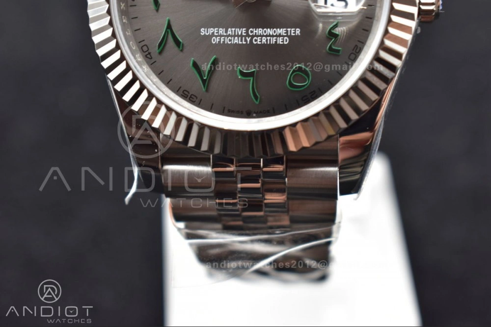 TechFriendly DateJust 41 126334 DIWF 1:1 Best Edition 904L Steel Grey Dial Arabic Marker on Jubilee Bracelet SA 632