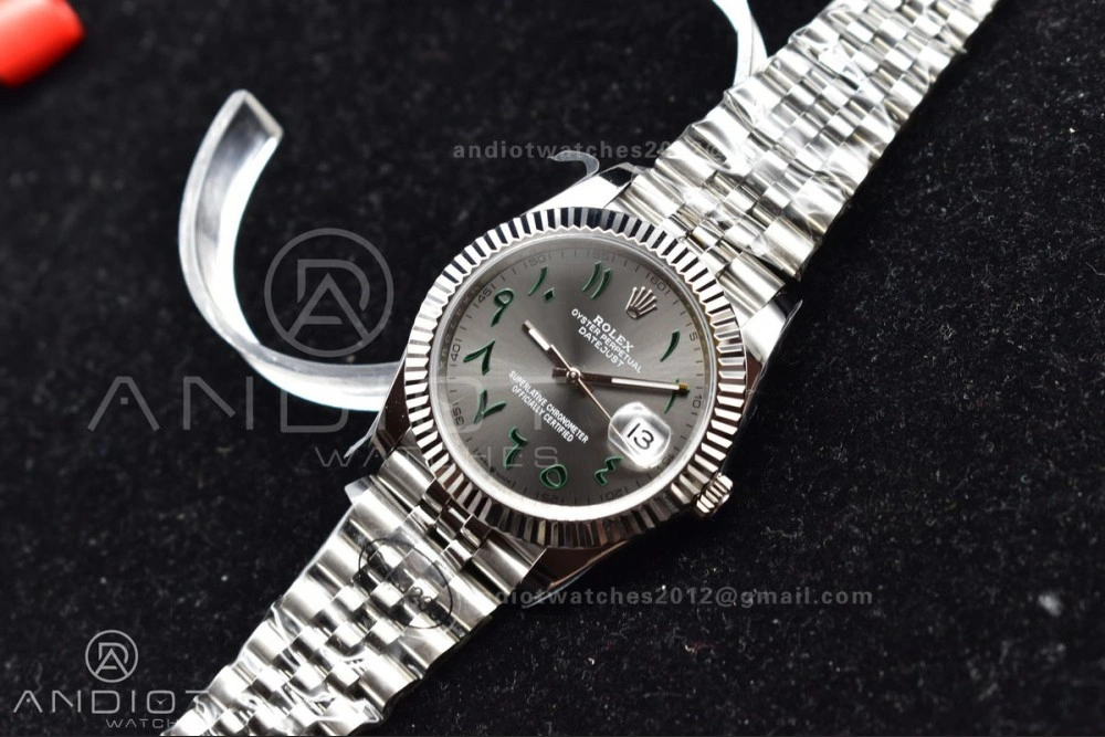 TechFriendly DateJust 41 126334 DIWF 1:1 Best Edition 904L Steel Grey Dial Arabic Marker on Jubilee Bracelet SA 632