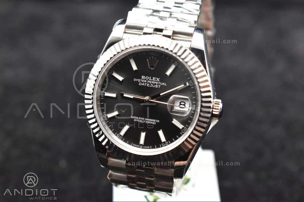 DateJust 41 126334 DIWF 1:1 Best Edition 904L Steel Grey Stick Dial on Jubilee Bracelet SA Casual 639