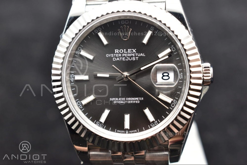 DateJust 41 126334 DIWF 1:1 Best Edition 904L Steel Grey Stick Dial on Jubilee Bracelet SA Casual 639