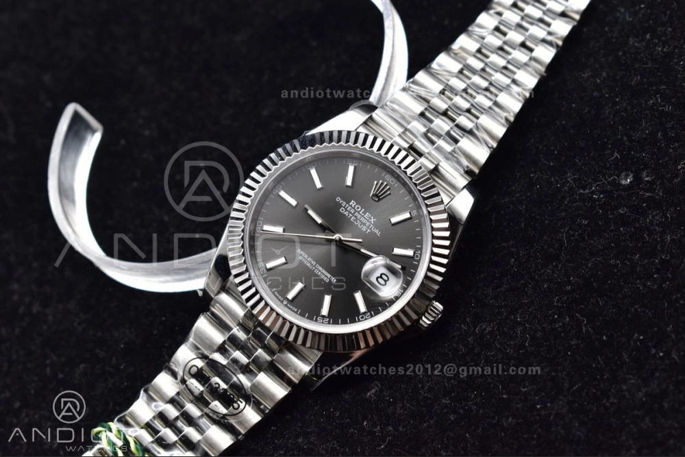 DateJust 41 126334 DIWF 1:1 Best Edition 904L Steel Grey Stick Dial on Jubilee Bracelet SA Casual 639