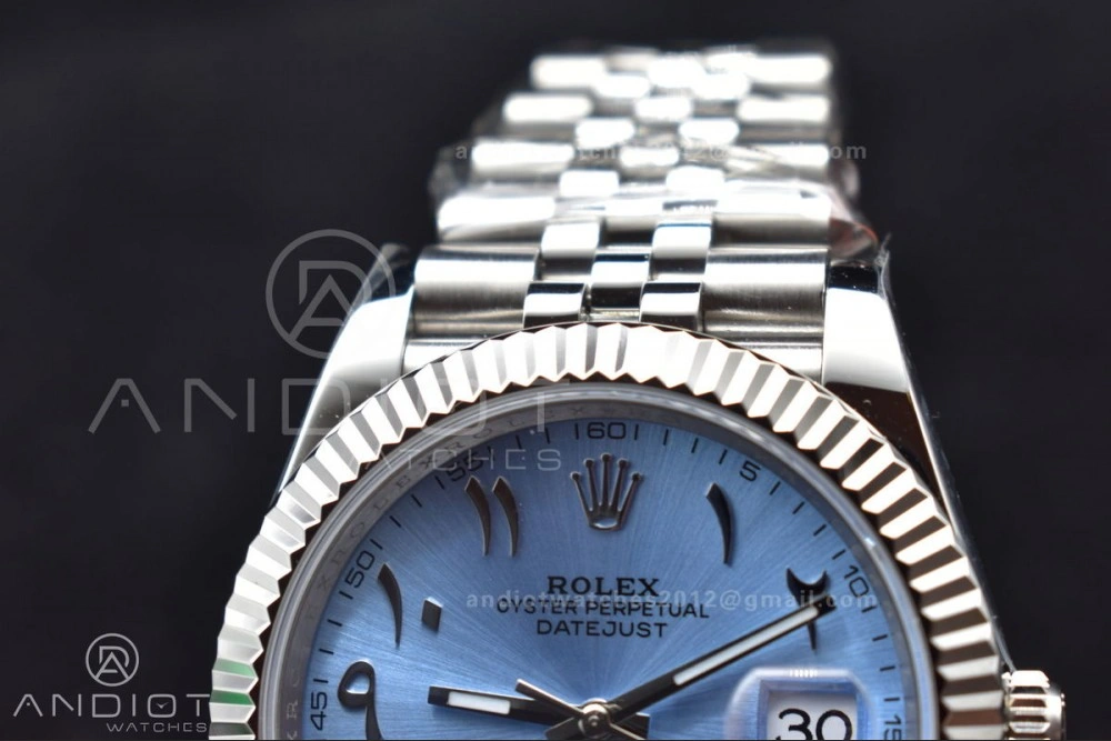 DateJust 41 126334 DIWF 1:1 Best Edition 904L Steel Ice Blue Dial Arabic Marker on Jubilee Bracelet SA Classic 640