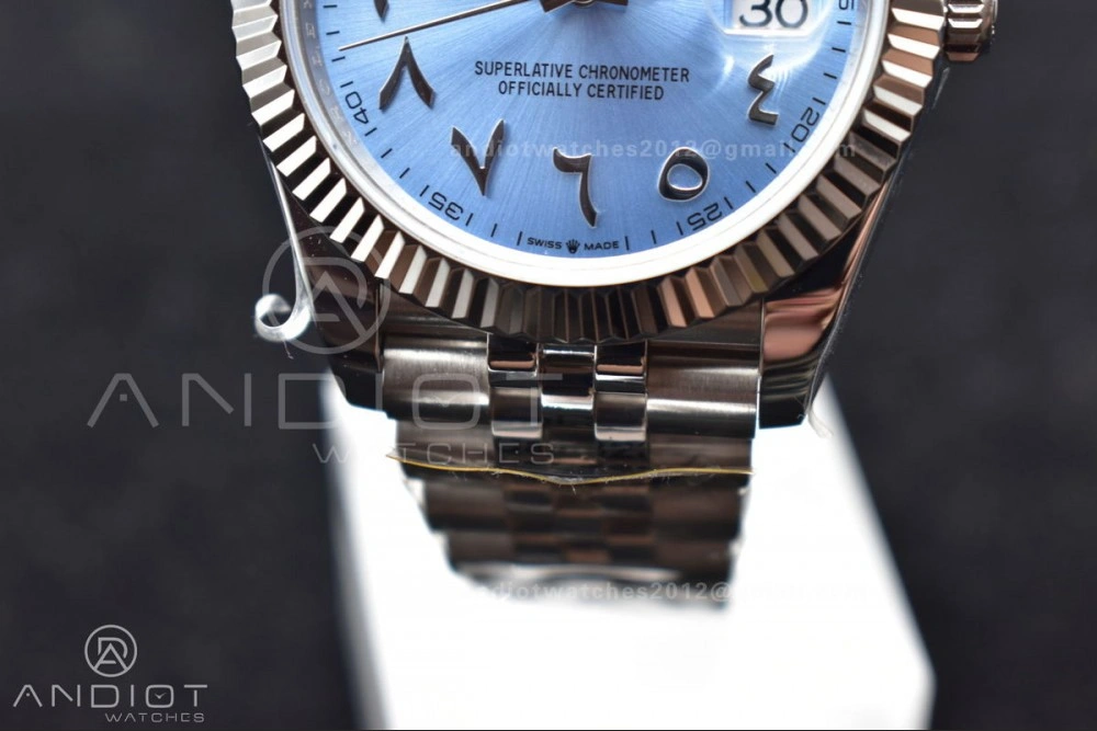 DateJust 41 126334 DIWF 1:1 Best Edition 904L Steel Ice Blue Dial Arabic Marker on Jubilee Bracelet SA Classic 640