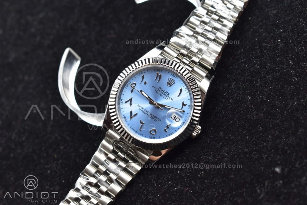 DateJust 41 126334 DIWF 1:1 Best Edition 904L Steel Ice Blue Dial Arabic Marker on Jubilee Bracelet SA Classic 640