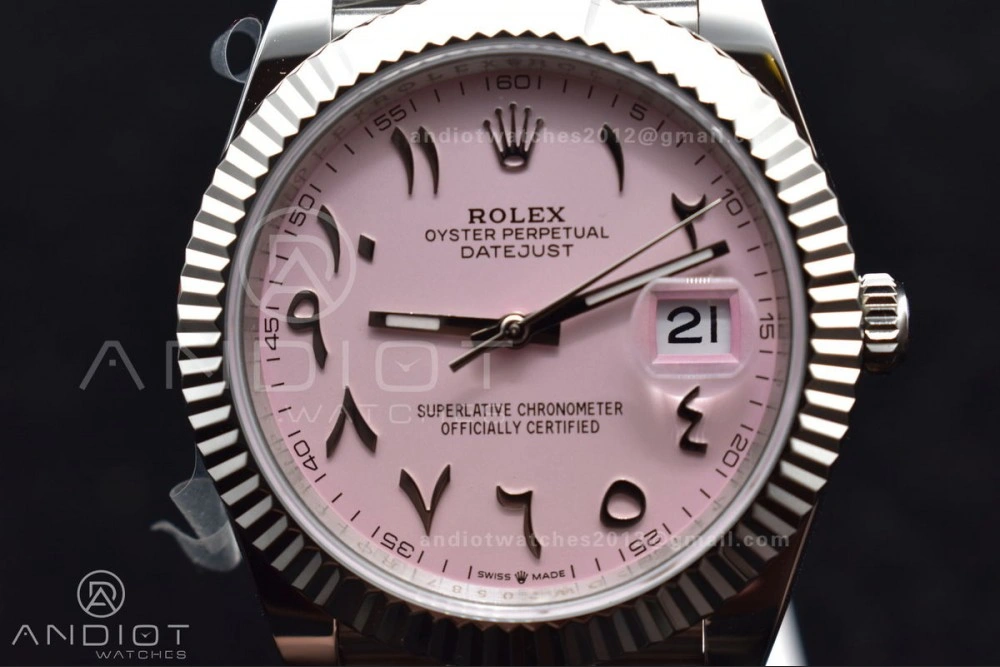 DateJust 41 126334 DIWF 1:1 Best Edition 904L Steel Pink Dial Arabic Marker on Jubilee Bracelet SA OnTrend 647