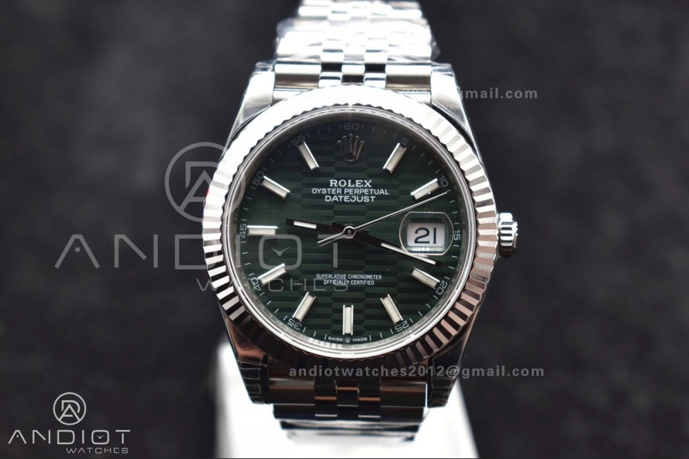 Refined DateJust 41 126334 Fluted Bezel VSF 1:1 Best Edition 904L Steel Green Textured Dial on Jubilee Bracelet VS 641