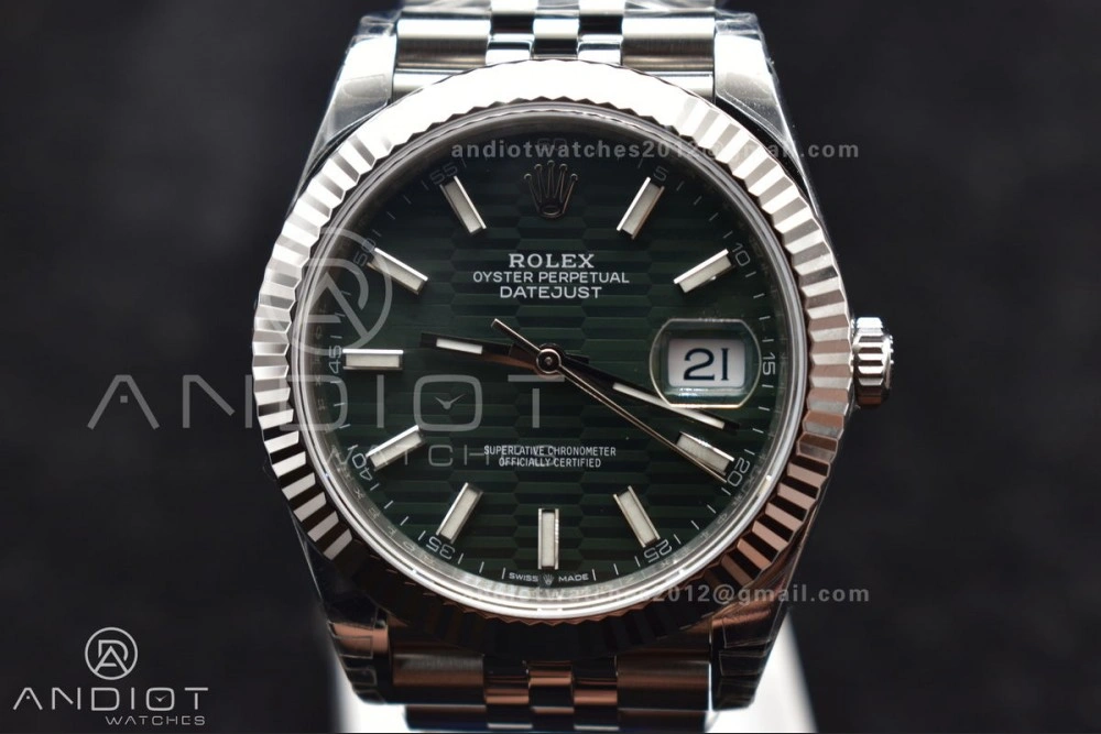 Refined DateJust 41 126334 Fluted Bezel VSF 1:1 Best Edition 904L Steel Green Textured Dial on Jubilee Bracelet VS 641
