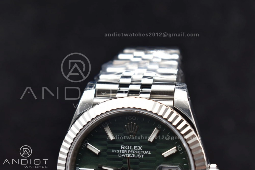 Refined DateJust 41 126334 Fluted Bezel VSF 1:1 Best Edition 904L Steel Green Textured Dial on Jubilee Bracelet VS 641