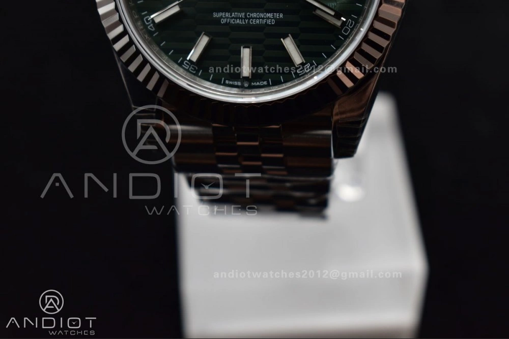 Refined DateJust 41 126334 Fluted Bezel VSF 1:1 Best Edition 904L Steel Green Textured Dial on Jubilee Bracelet VS 641
