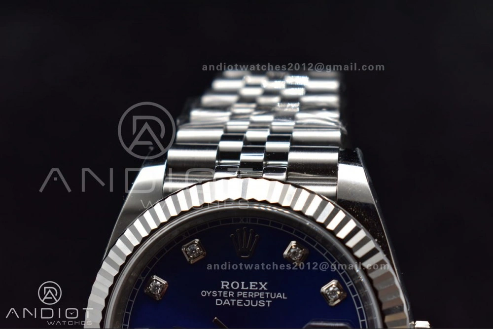 Neat DateJust 41 SS 126334 Clean 1:1 Best Edition 904L Steel Blue Diamonds Dial On Jubilee Bracelet VR 406