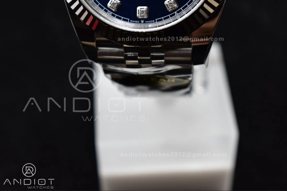 Neat DateJust 41 SS 126334 Clean 1:1 Best Edition 904L Steel Blue Diamonds Dial On Jubilee Bracelet VR 406
