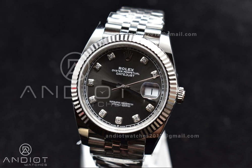 SmartChoice DateJust 41 SS 126334 Clean 1:1 Best Edition 904L Steel Grey Diamonds Dial On Jubilee Bracelet VR 421