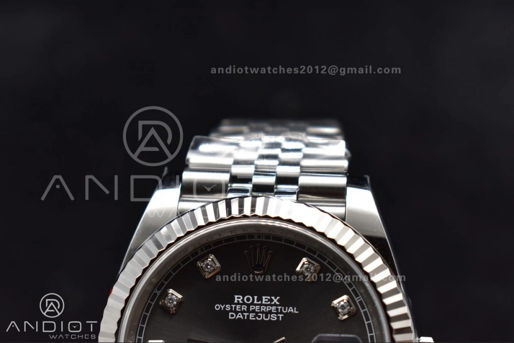 SmartChoice DateJust 41 SS 126334 Clean 1:1 Best Edition 904L Steel Grey Diamonds Dial On Jubilee Bracelet VR 421