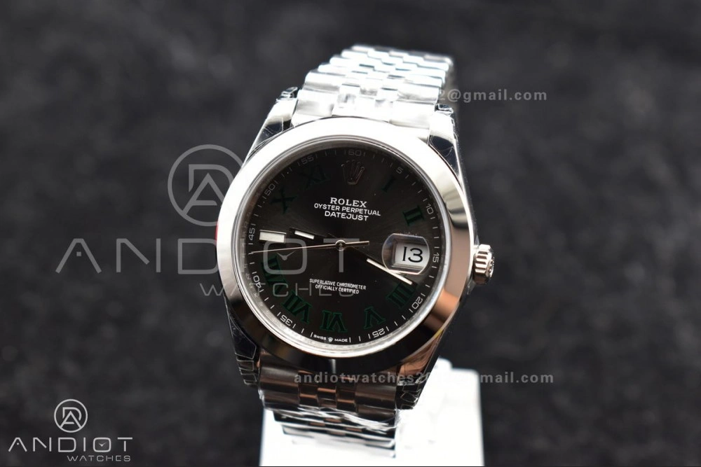 DateJust 41 SS 126334 VSF 1:1 Best Edition 904L Steel Gray Dial Green Roman on Jubilee Bracelet VS FashionForward 642