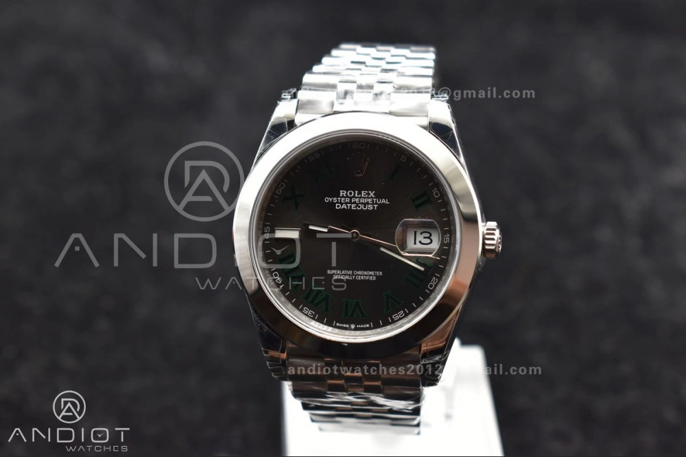 DateJust 41 SS 126334 VSF 1:1 Best Edition 904L Steel Gray Dial Green Roman on Jubilee Bracelet VS FashionForward 642