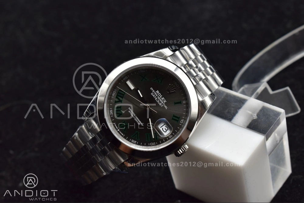 DateJust 41 SS 126334 VSF 1:1 Best Edition 904L Steel Gray Dial Green Roman on Jubilee Bracelet VS FashionForward 642