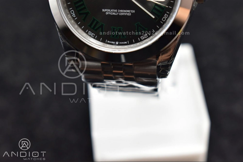 DateJust 41 SS 126334 VSF 1:1 Best Edition 904L Steel Gray Dial Green Roman on Jubilee Bracelet VS FashionForward 642