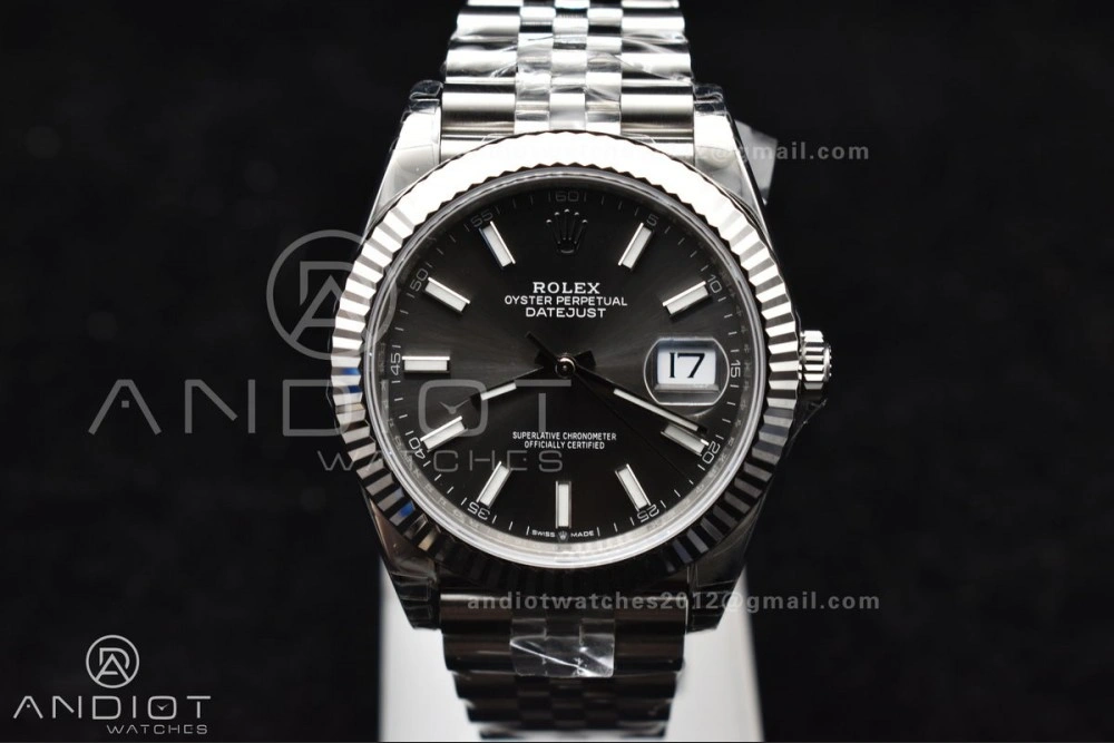 Colorful DateJust 41 SS 126334 VSF 1:1 Best Edition 904L Steel Grey Stick Dial On Jubilee Bracelet VS 644