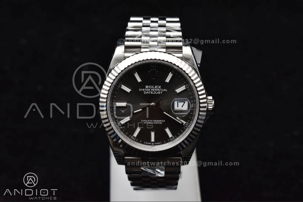 Colorful DateJust 41 SS 126334 VSF 1:1 Best Edition 904L Steel Grey Stick Dial On Jubilee Bracelet VS 644