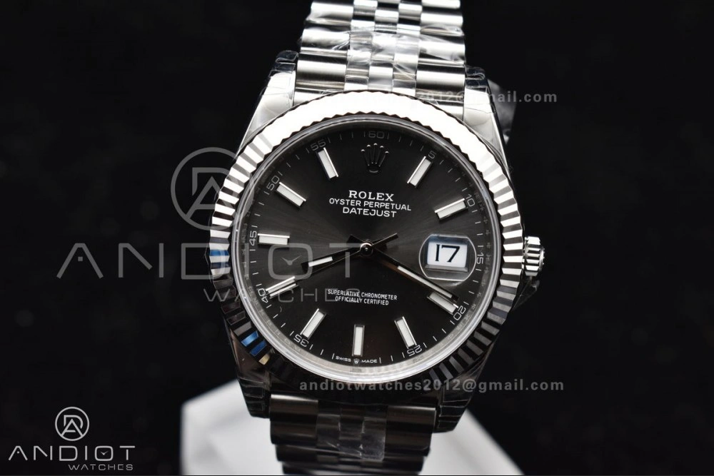 Colorful DateJust 41 SS 126334 VSF 1:1 Best Edition 904L Steel Grey Stick Dial On Jubilee Bracelet VS 644