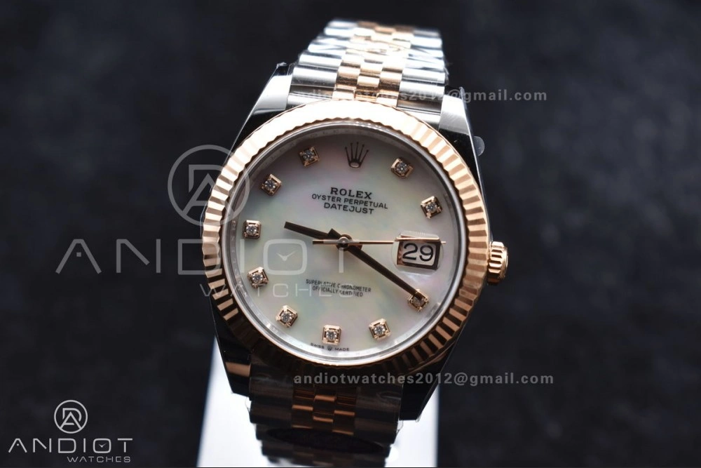 DateJust 41 SS RG 126333 Clean 1:1 Best Edition 904L Steel White MOP Diamonds Dial on Jubilee Bracelet VR EasyMatch 655